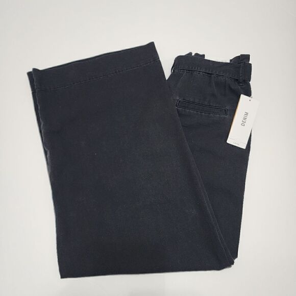 H & M - 2,6 - Wide High Waist Ankle length Denim Pants - Picture 3 of 10